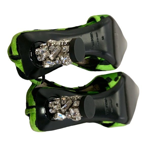 Tom Ford Green Camouflage Slingback Heels - Picture 3 of 4